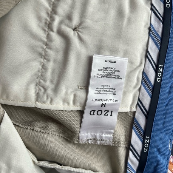 IZOD linen blend dress pants in light stone - Picture 3 of 9